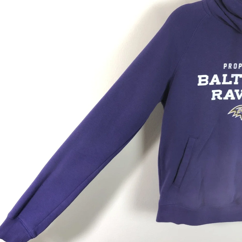 Nike Baltimore Ravens NFL Team Apparel Hoodie Sweatshirt High Neck Purple Sz S